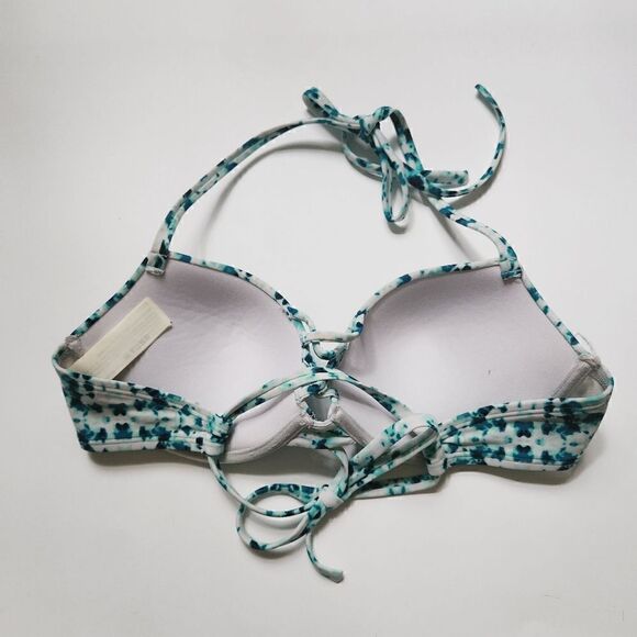 Hollister Swim Blue & White Tie Dye Bikini Size 36B Top & Large Bottom - Picture 2 of 11
